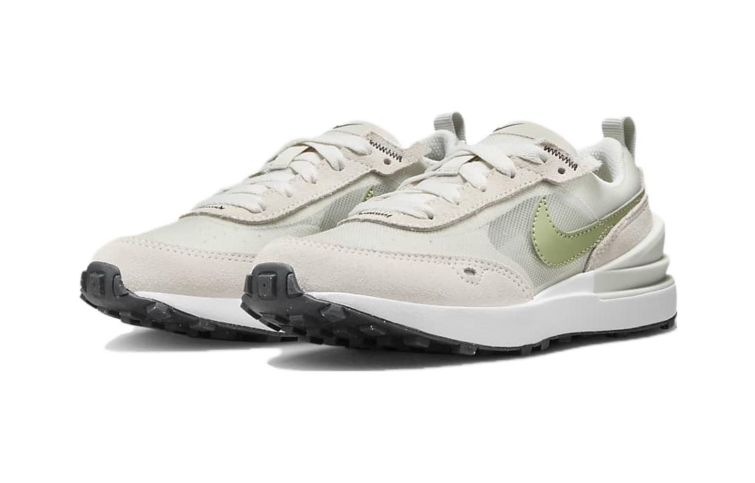 Детские кроссовки Nike Waffle One PS (серые с зеленым) — Серый / зелёный — фото 5