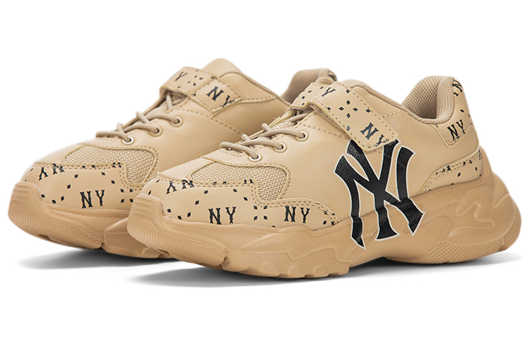 Детские кроссовки MLB Big Ball Chunky Cookie (бежево-желтые) — фото 5