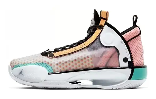 Jordan Air Jordan 34 Guo Ailun Guo Ailun comfortable and versatile GS shock-absorbing and wear-resistant low-top basketball shoes candy color same style for men and women
