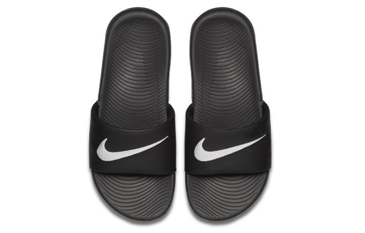 Детские шлепанцы Nike NikeKawa (черно-белый) — Чёрныйбелый — фото 3