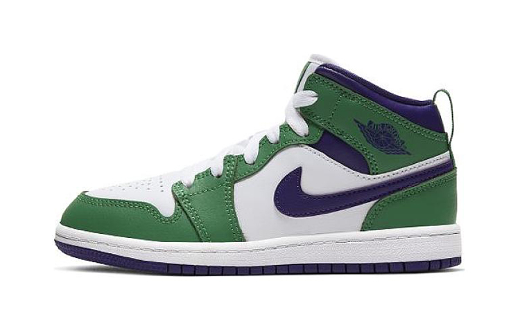 Детские кроссовки Jordan Air Jordan 1 Mid (бело-зеленые)