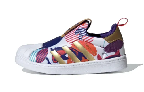 Adidas originals SUPERSTAR 360 360 C wear-resistant low-top sneakers white blue gold children