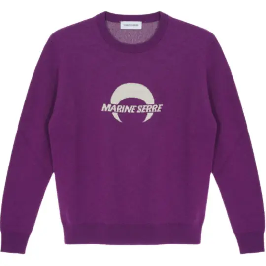 Marine Serre merino wool crew-neck sweater