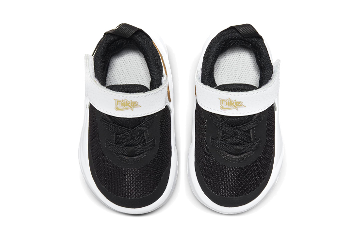 Детские кроссовки Nike Team Hustle D 10 (черно-бело-золотые) — фото 6