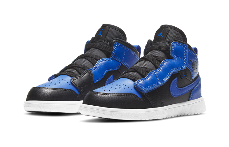 Детские кроссовки Jordan Air Jordan 1 mid alt (синие) — Чёрный / синий — фото 5
