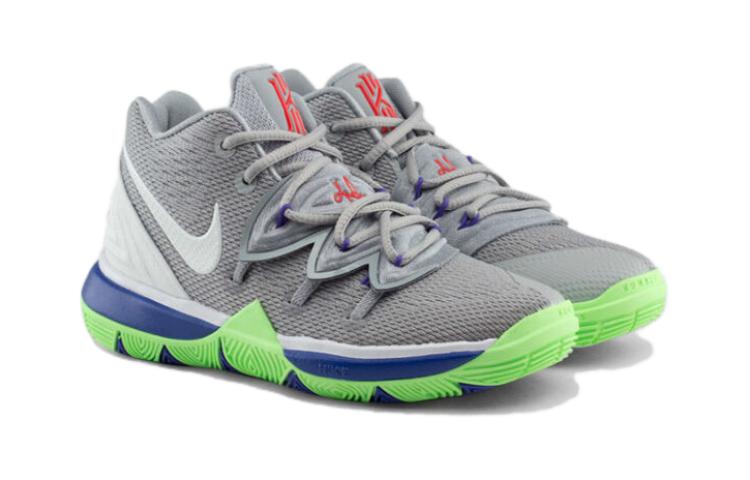 детские кроссовки Nike Kyrie 5 (серо-голубые) — фото 4