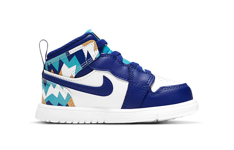 Детские кеды Jordan Air Jordan 1 Mid Alt (бело-голубой) — фото 4