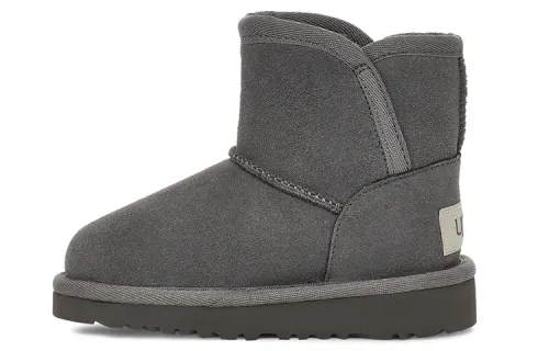 UGG Idris fleece flat comfortable snow boots charcoal gray youth