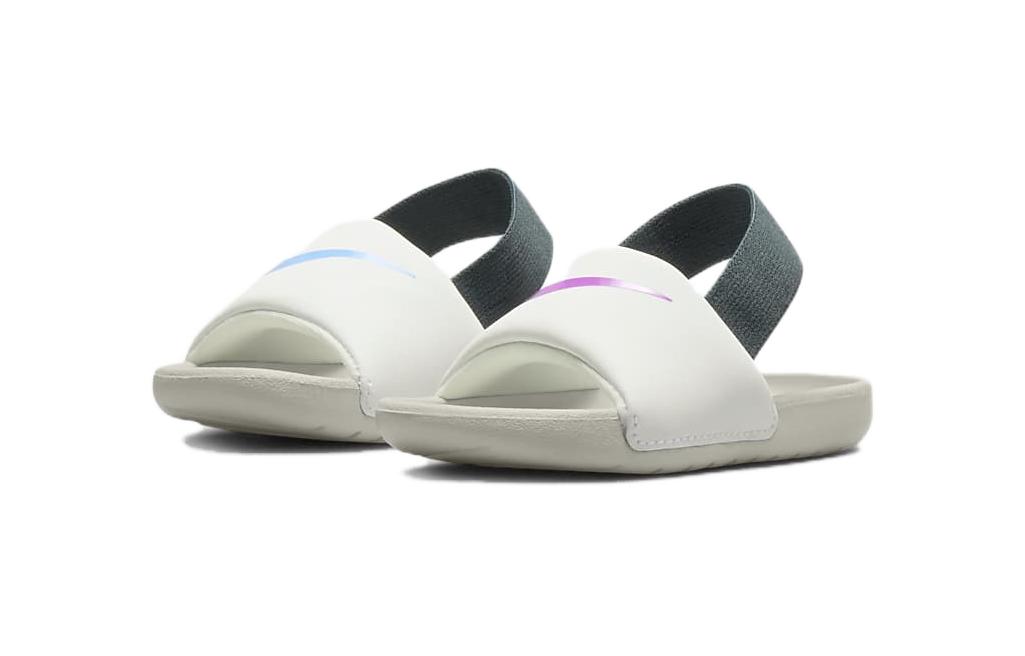 Детские тапочки Nike Kawa (бело-зеленые) — Белыйзелёный — фото 5
