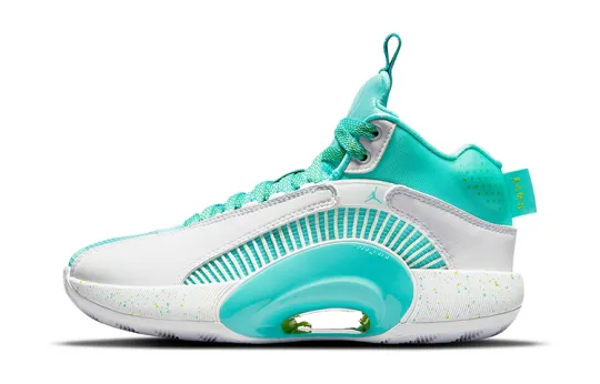 Jordan Air Jordan 35 'Guo Ailun' Slip Resistant Abrasion Resistant Mid top Children's Basketball Shoes Mint Green