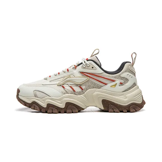 Li Ning Joyful Journey Cushioning Slip Resistant Abrasion Resistant Support Height Increasing Low top Chunky Sneakers
