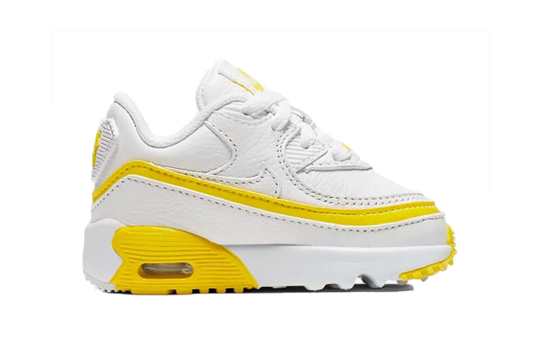 Детские кроссовки UNDEFEATED x Nike Air Max 90 (бело-желтые) — Белыйжёлтый — фото 6