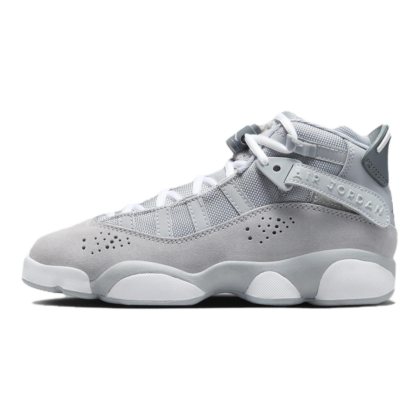 Jordan Air Jordan 6 Rings Low top Basketball Shoes Gray White Unisex