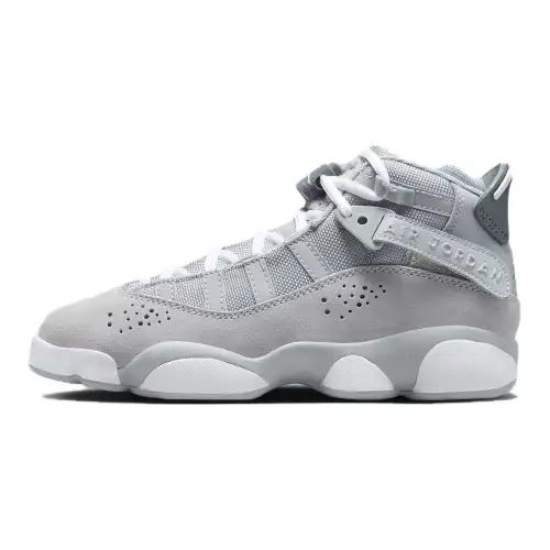 Jordan Air Jordan 6 Rings Low top Basketball Shoes Gray White Unisex