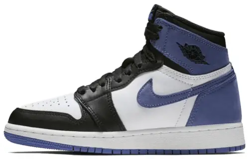 Jordan Air Jordan 1 Retro High OG Blue Moon Leather Six Crown Champions Playful Blue Moon Blue Toes Cool GS High Top Basketball Shoes Blue Black White Same Style for Men and Women