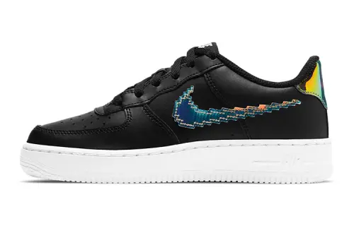 Nike Air Force 1 Low LV8 Digital Swoosh Black GS