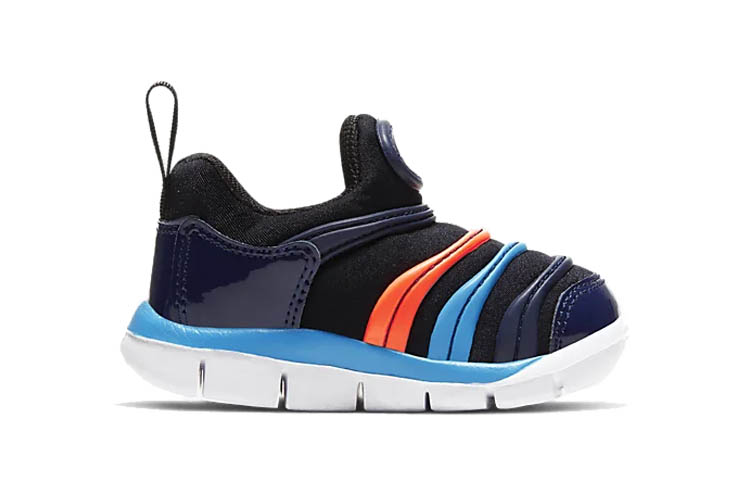 Детские кроссовки Nike Dynamo Free (черные) — 黑/深藏青/橙红/激光蓝 — фото 2