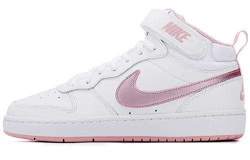 Nike Court Borough 2 Mid White Pink Glaze GS