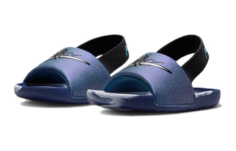 Детские шлепанцы Nike Kawa (сине-черные) — Синийчёрный — фото 3