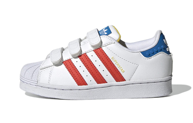 Кеды LEGO adidas originals SUPERSTAR (бело-сине-оранжевые)