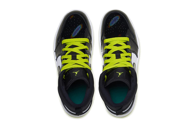 Кроссовки Jordan Air Jordan 1 Mid SE (черный / зеленый) — Чёрный / зелёный — фото 4