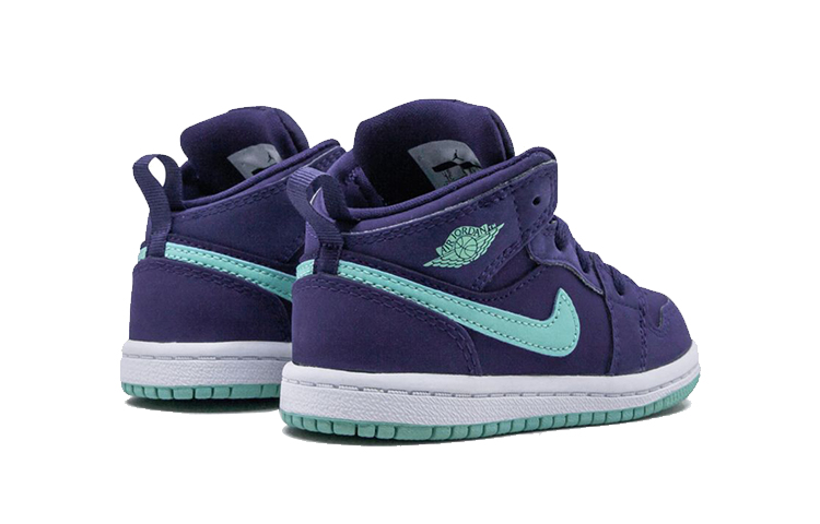Детские кроссовки Jordan Air Jordan 1 (фиолетовый / зеленый) — Фиолетовый / зелёный — фото 4