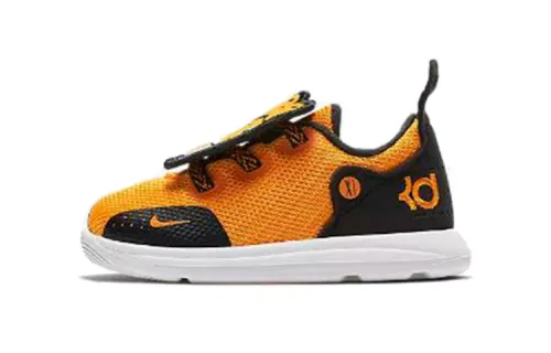 Nike KD 11 LB Little Tiger Durant Low Top Practical Basketball Shoes Yellow Infants and Toddlers