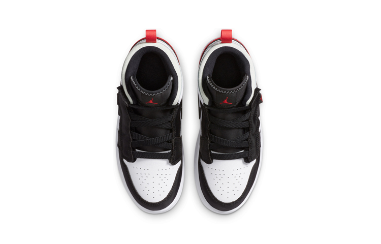 Детские кроссовки Jordan Air Jordan 1 Mid Alt (черно-бело-красные) — Чёрныйбелыйкрасный — фото 6