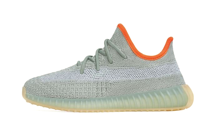Детские кроссовки adidas originals Yeezy Boost 350 V2 (зелено-оранжевые)