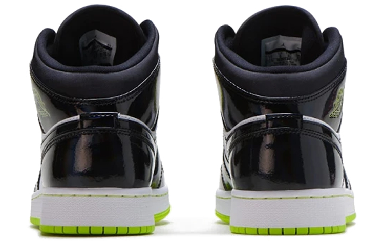 Кроссовки Jordan JordanAir Jordan 1 Mid Black Cyber Mystic Green GS (зеленый / черный) — Зелёный / чёрный — фото 5