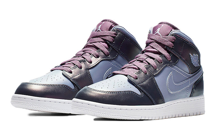Подростковые кроссовки Jordan Air Jordan 1 Mid GS (фиолетовые) — фото 5