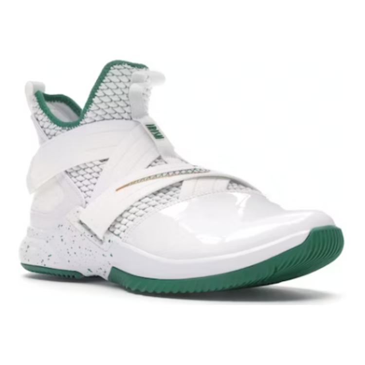 Кроссовки Nike NikeLebron 12 Soldier GS (бело-зеленые) — Белыйзелёный — фото 4