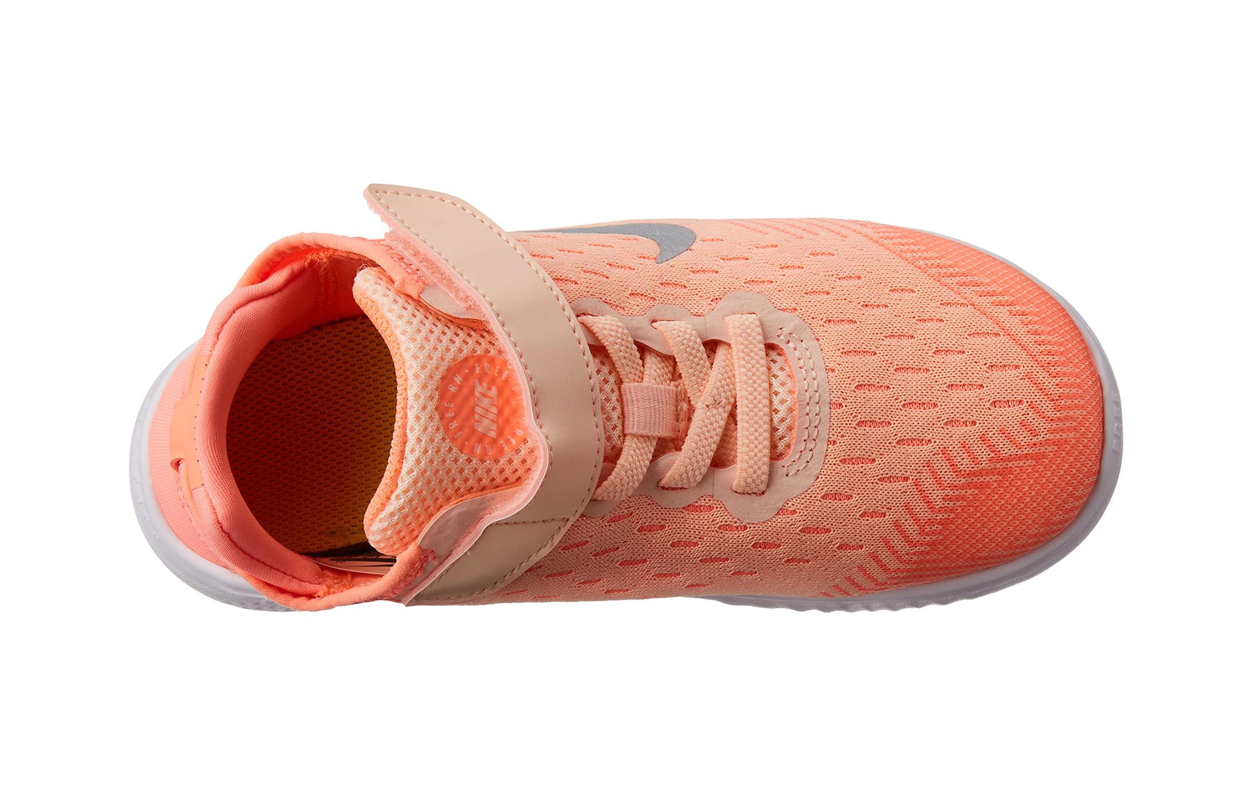 Детские кроссовки Nike Free RN (оранжево-белые) — Оранжевый / белый — фото 7