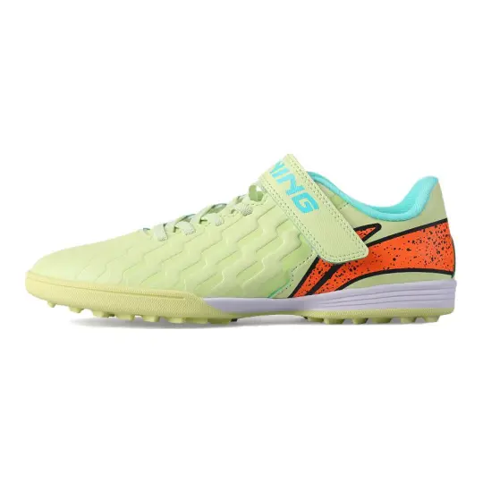Li Ning YOUNG Slip Resistant Abrasion Resistant Low top Kids' Soccer Shoes Butterfly Pink Green Kids'