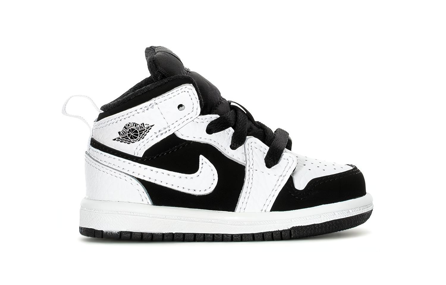 Детские кроссовки Jordan Air Jordan 1 Mid TD (черно-белые) — фото 3