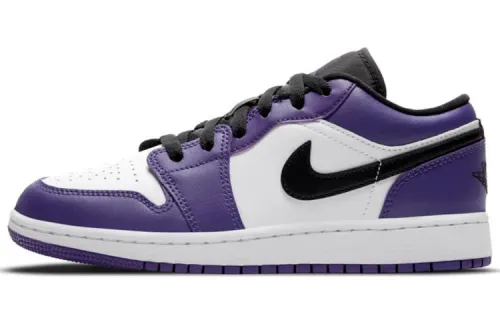 Jordan 1 Low Court Purple White GS