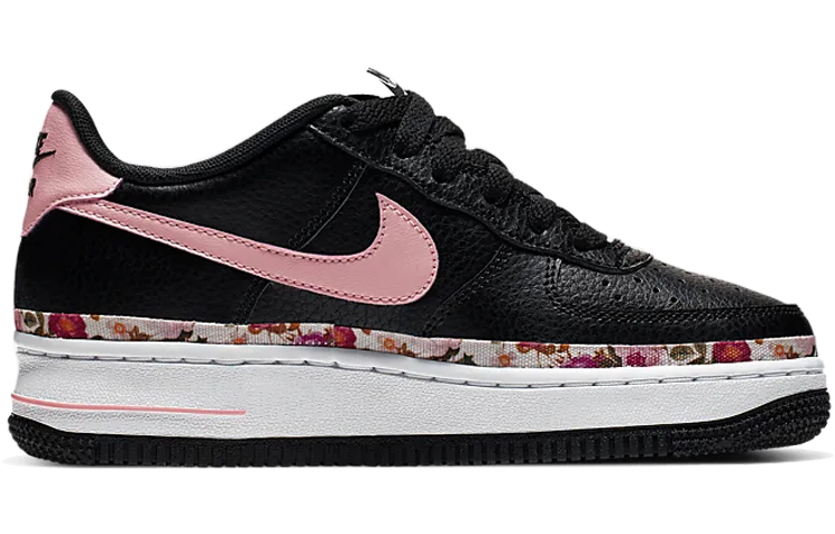 Кеды Nike Air Force 1 Vintage Floral "pink Tint" GS (черно-розовые) — фото 4