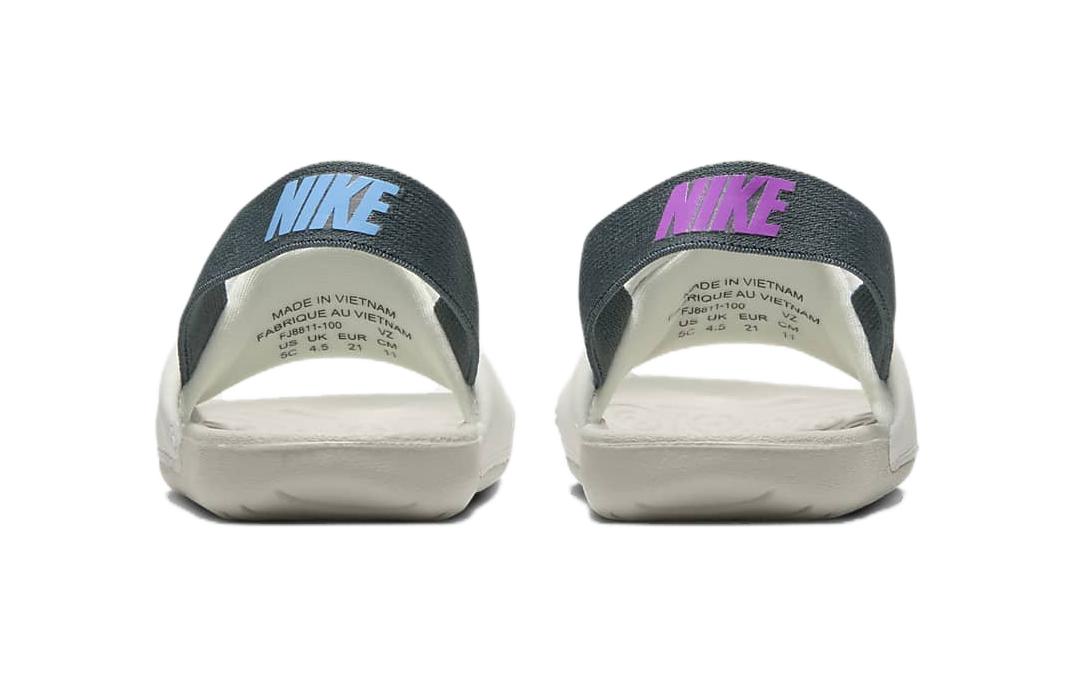 Детские тапочки Nike Kawa (бело-зеленые) — Белыйзелёный — фото 7