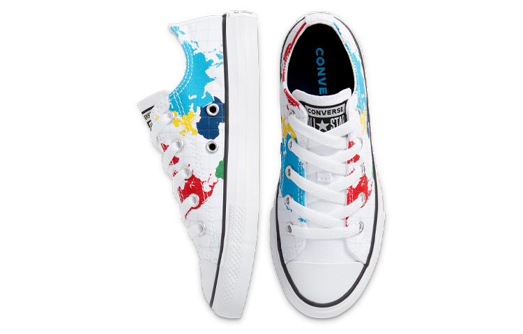Детские кеды Converse Chuck Taylor All Star (бело-сине-красные) — Белый / синий / красный — фото 4