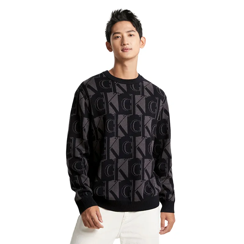 Calvin Klein Sweaters Men's BEH-Space Black Crew Neck Moderate Other