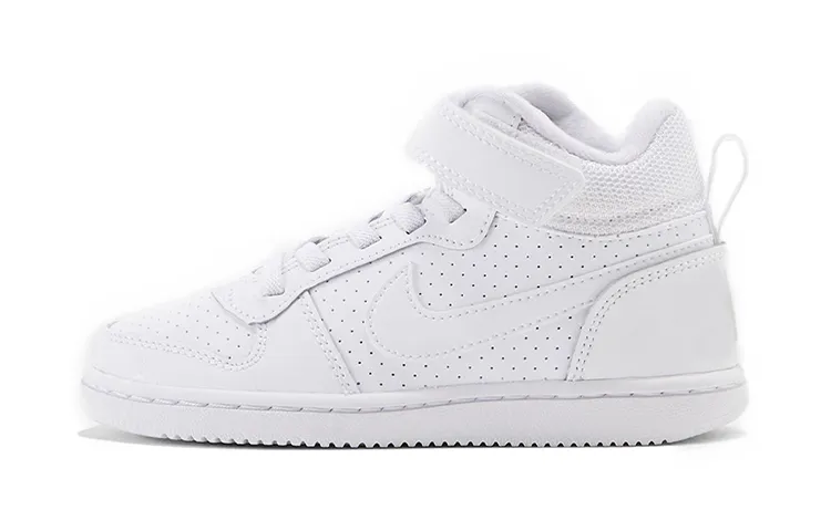 Nike Court Borough Casual Slip Resistant Abrasion Resistant Support Mid top Skateboard Shoes White