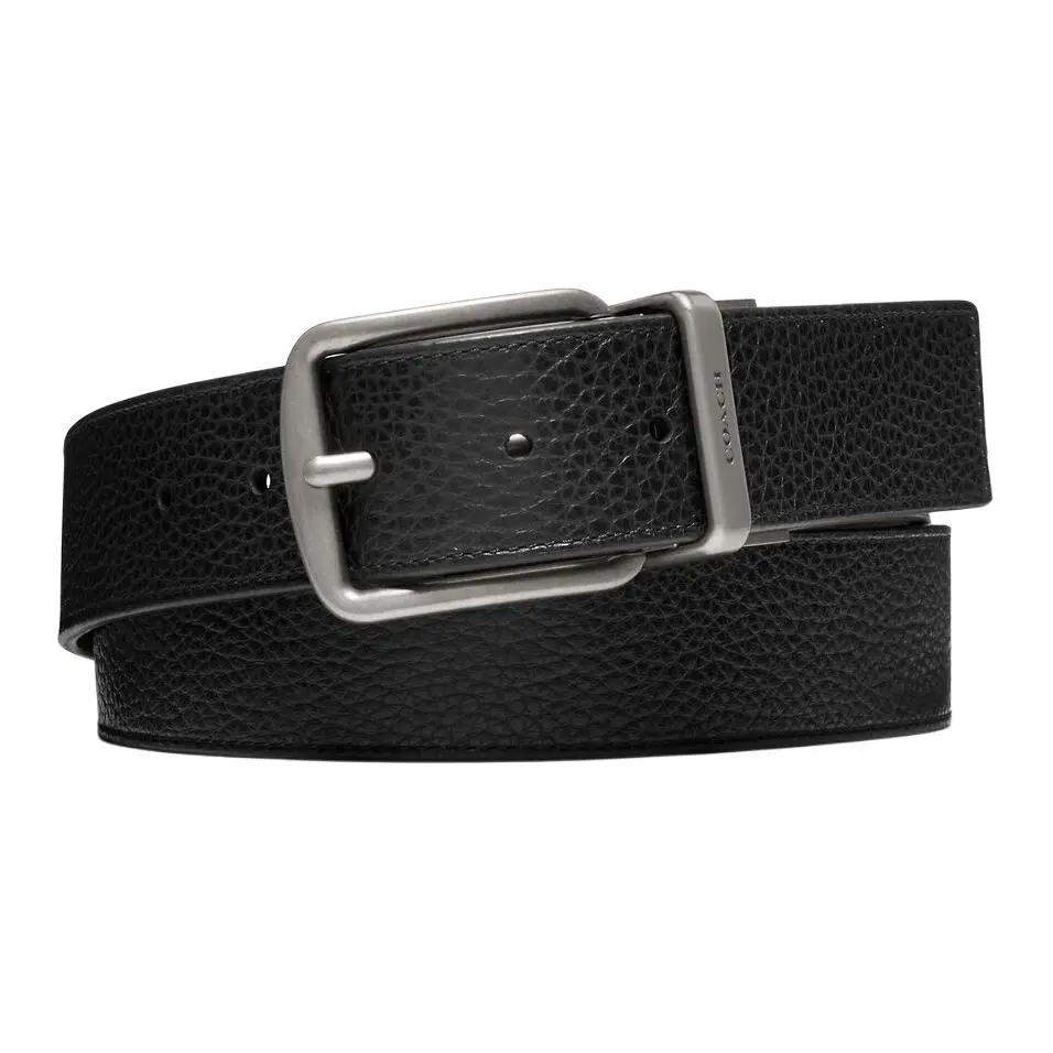 COACH Harness Buckle Cut-To-Size Reversible Belt Men's Black