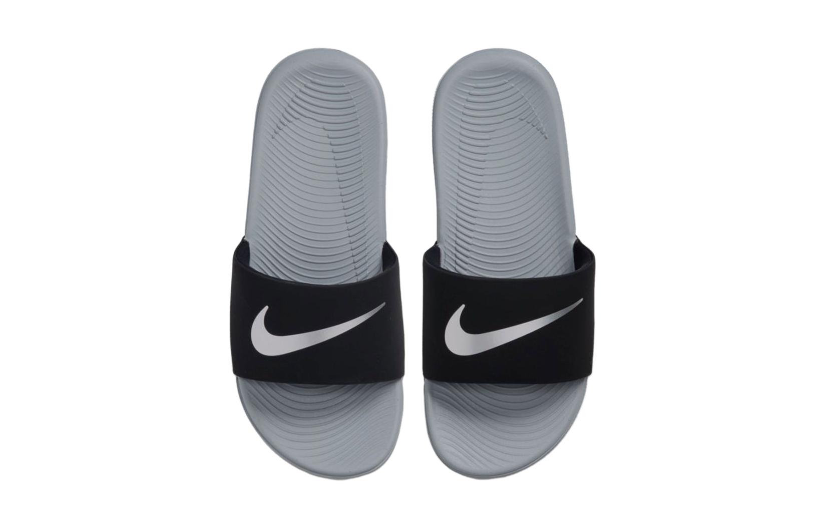 Детские шлепанцы Nike Kawa Slide (черно-серый) — Чёрныйсерый — фото 4
