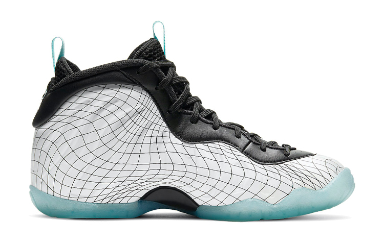 Кроссовки Nike Foamposite One Little Posite (бело-голубые) — фото 2