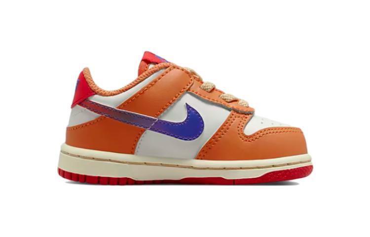 Детские кеды Nike Dunk (оранжево-белые) — Оранжевый / белый — фото 4