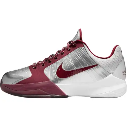 Nike Zoom Kobe 5 comfortable fit GS rebound breathable support low top basketball shoes silver red same style for men and women