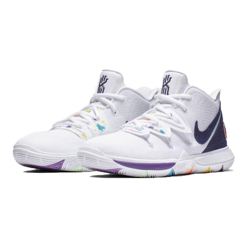 Баскетбольные кроссовки Nike Kyrie 5 (бело-разноцветные) — фото 5