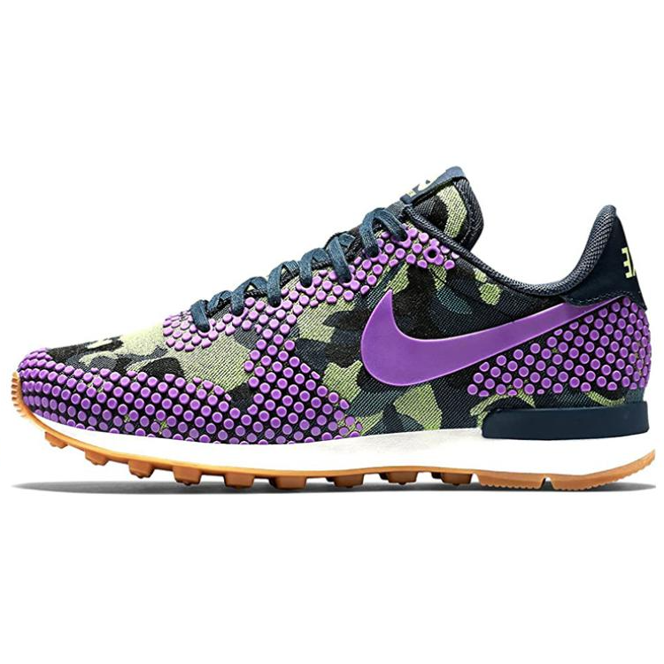 Nike Internationalist Cushioning Slip Resistant Abrasion Resistant Low top Casual Shoes Green Purple Unisex