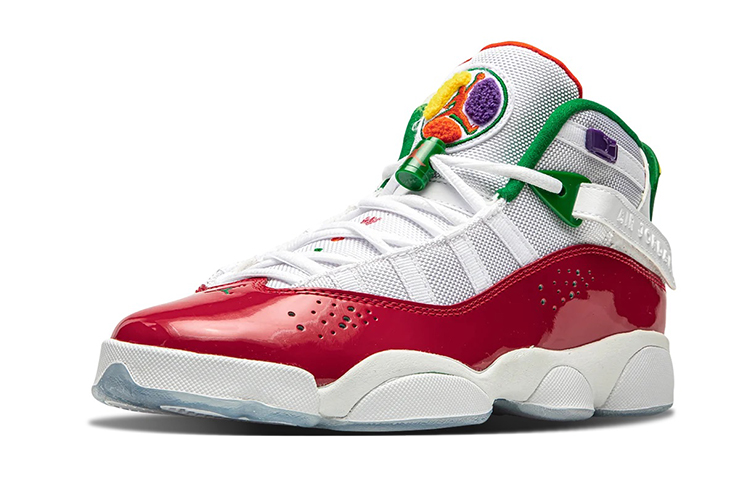 Высокие кроссовки Jordan Air Jordan 6 Rings GS (бело-красные) — Белыйкрасный — фото 4