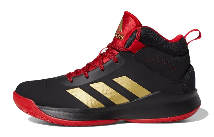 Adidas Cross Em Up 5 Breathable Mid top Vintage Basketball Shoes Black Red Gold Kids'